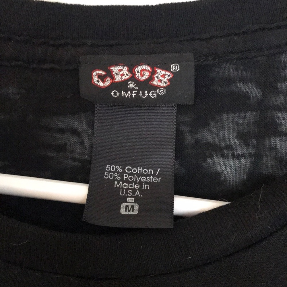 Black CBGB Skull Burnout Graphic T-Shirt - Picture 2 of 3